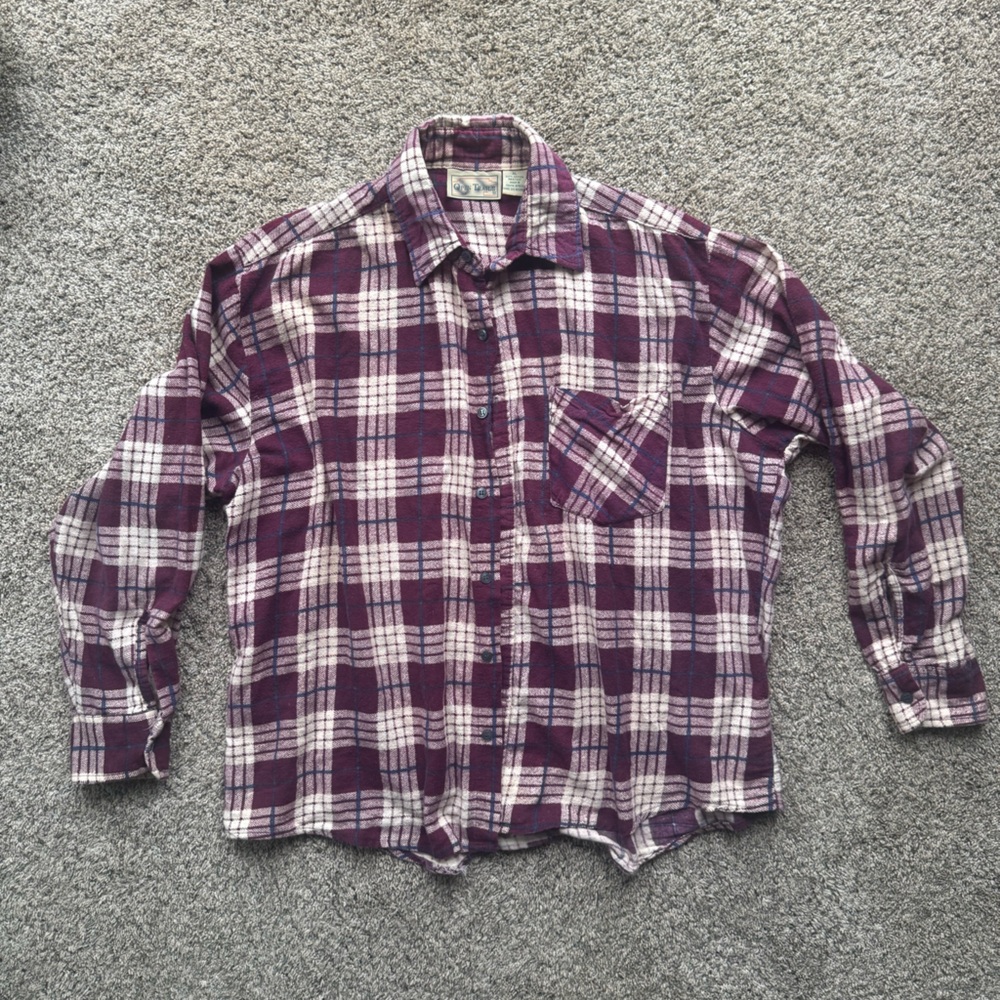 Purple and White 100% cotton flannel Shirt